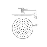 Nero Round 200mm Shower Rose - Matte Black